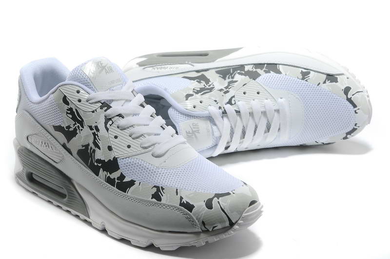 Air Max 90 Hyperfuse fourrure Chaussures Hommes Caps Blanc Argent (1)